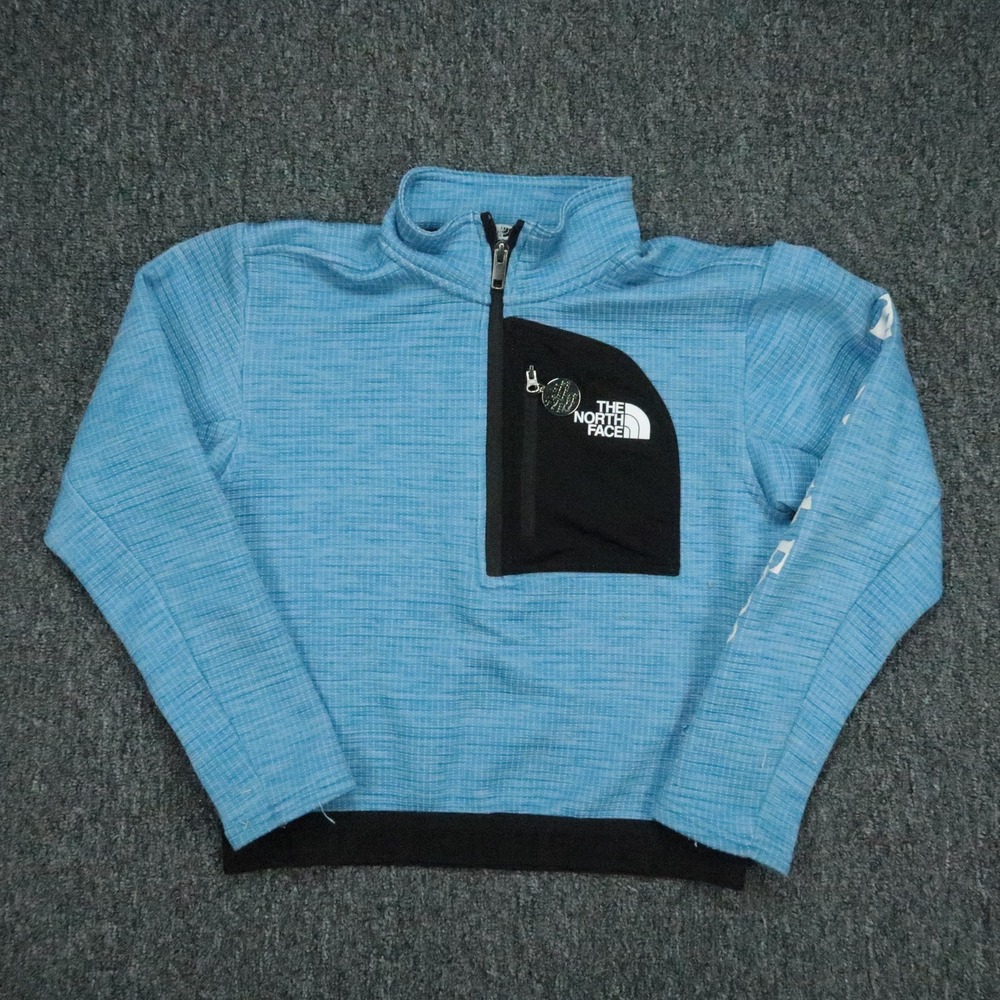 The North Face Pullover Boys Medium Blue Quarter Zip Athletic FlashDry Youth